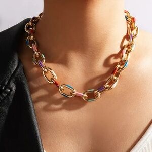 European 2023 In style Candy Color Dripping choker Necklace Enamel Drip